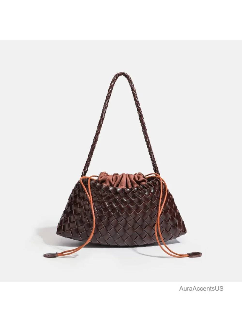 Woven Hobo Bag Suede PU Leather Tote Shoulder Purse Trendy